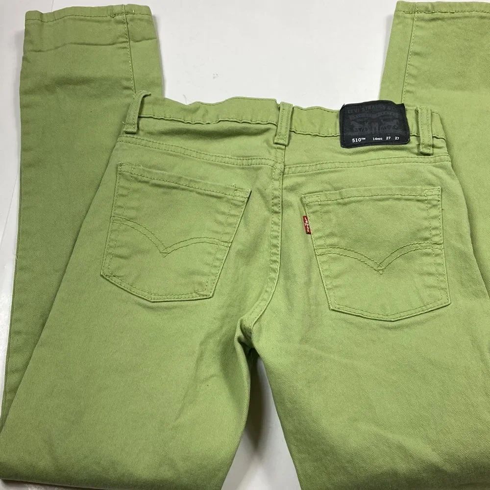 Rare Levi’s Junior Jeans 510 TM Lime  Green Size 14 REG 27 27